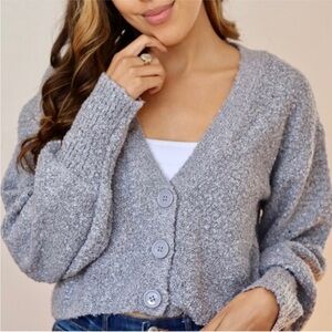 Wild Fable Grey Cropped Cardigan